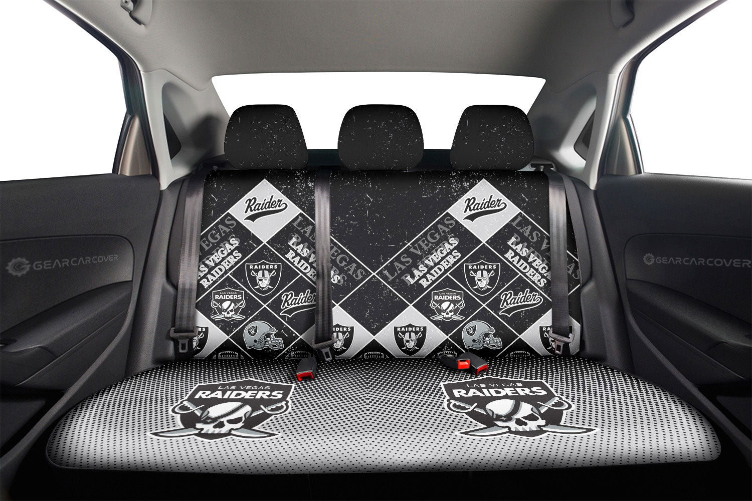 Las Vegas Raiders Car Back Seat Covers Sporty Team Collection - Gearcarcover - 2