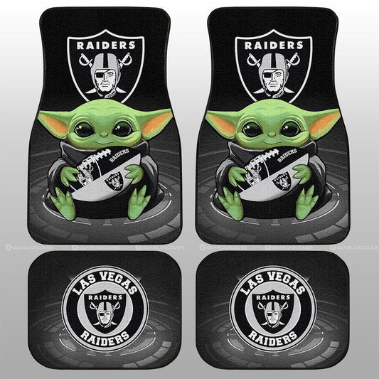 Las Vegas Raiders Car Floor Mats Baby Yoda Car Accessories For Fan - Gearcarcover - 1