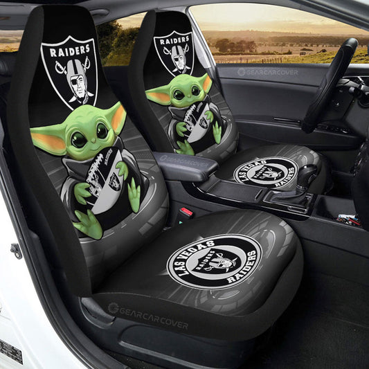 Las Vegas Raiders Car Seat Covers Baby Yoda Car Accessories For Fan - Gearcarcover - 2