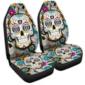 Las Vegas Raiders Car Seat Covers Custom Sugar Skull Car Accessories - Gearcarcover - 3