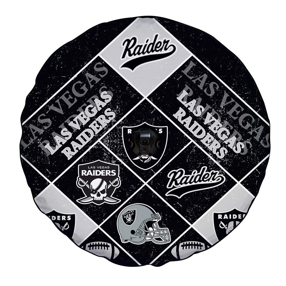 Las Vegas Raiders Spare Tire Covers Camera Hole Sporty Team Collection - Gearcarcover - 4