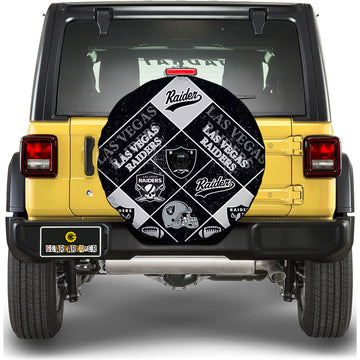 Las Vegas Raiders Spare Tire Covers Camera Hole Sporty Team Collection - Gearcarcover - 1