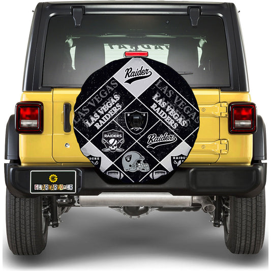 Las Vegas Raiders Spare Tire Covers Camera Hole Sporty Team Collection - Gearcarcover - 1