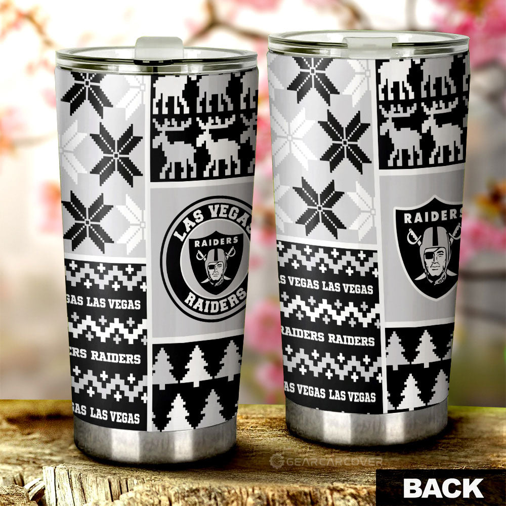 Las Vegas Raiders Tumbler Cup Custom Ugly Style Car Accessories - Gearcarcover - 2