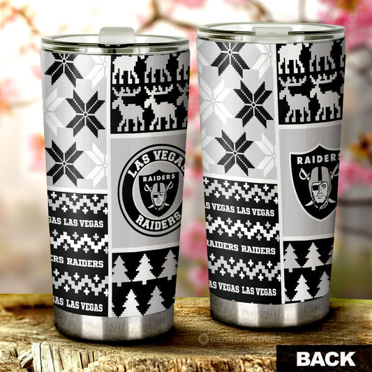 Las Vegas Raiders Tumbler Cup Custom Ugly Style Car Accessories - Gearcarcover - 2