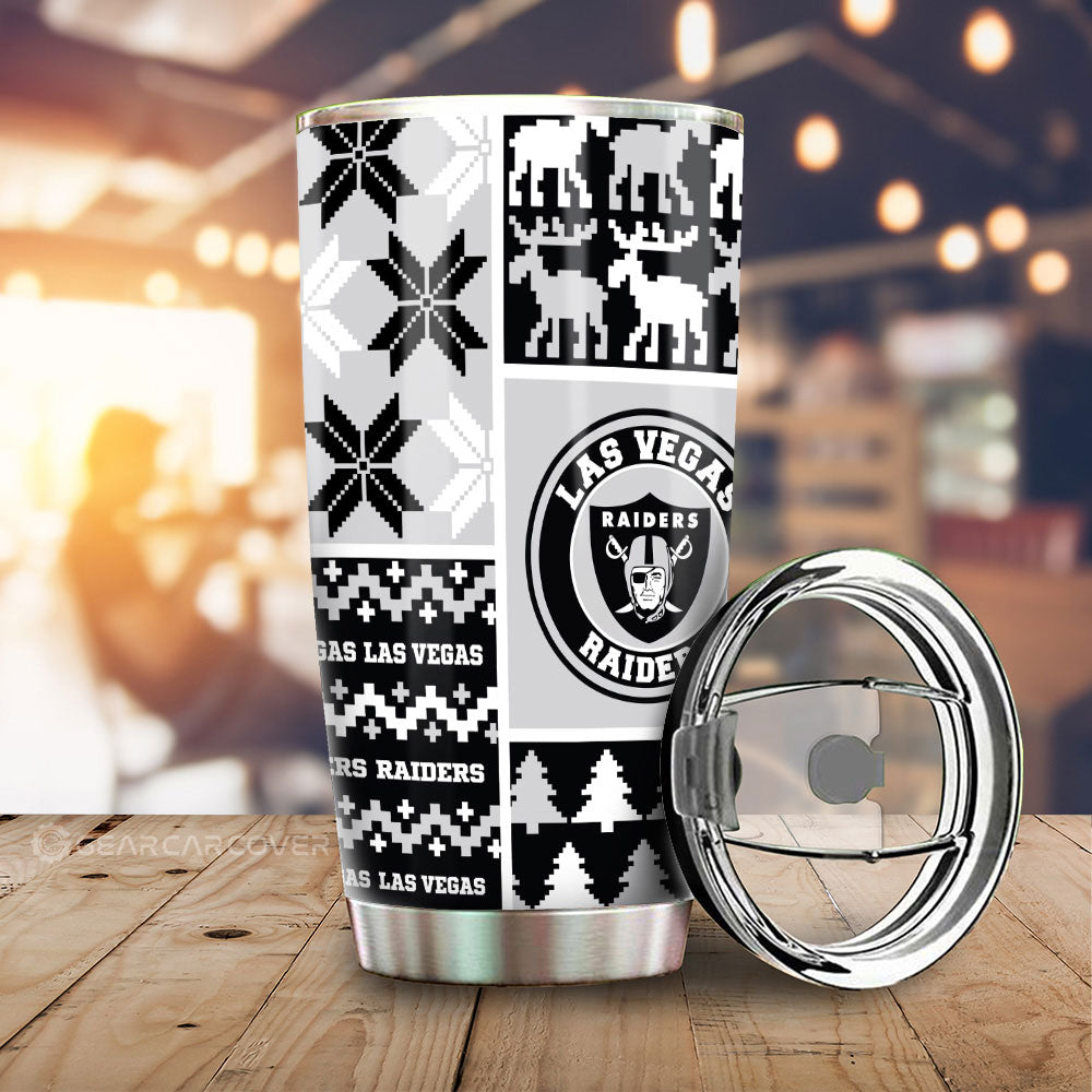 Las Vegas Raiders Tumbler Cup Custom Ugly Style Car Accessories - Gearcarcover - 1