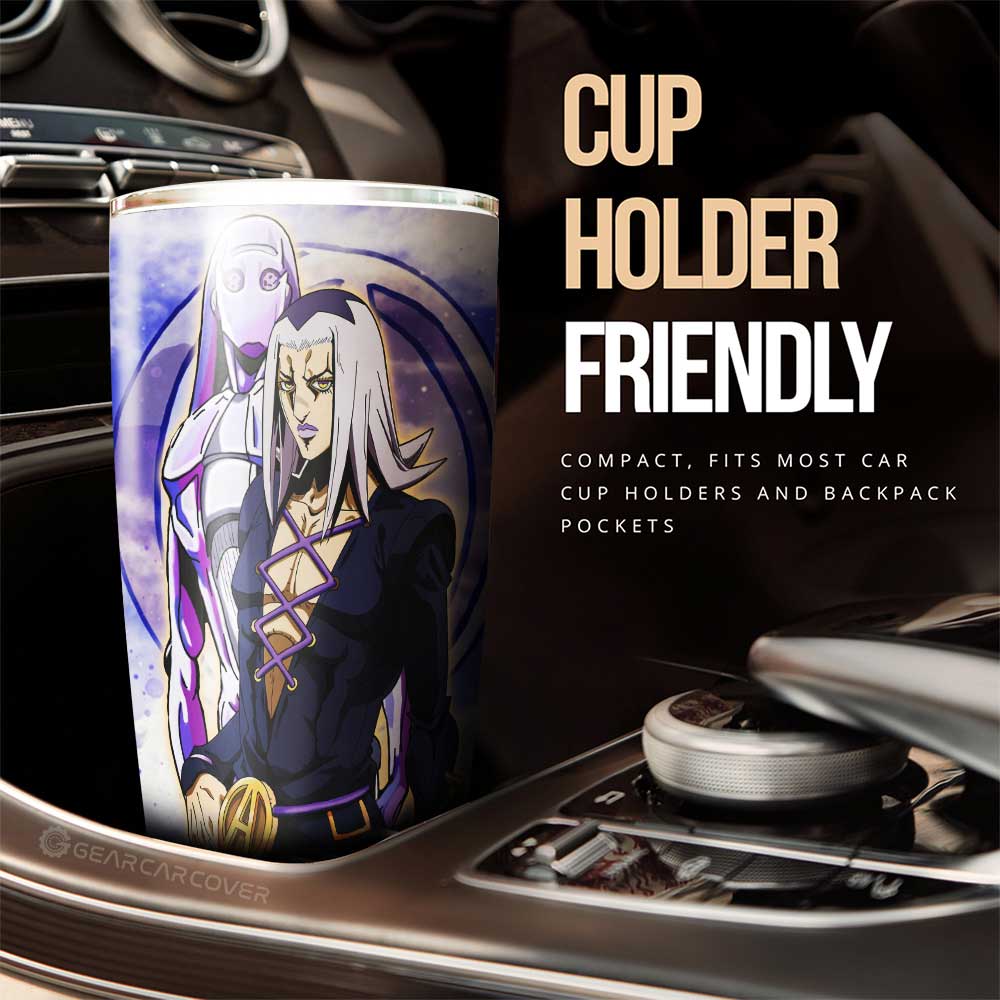 Leone Abbacchio Tumbler Cup Custom Bizarre Adventures - Gearcarcover - 2