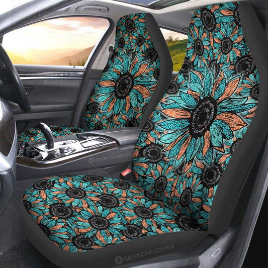Leopard Sunflower Car Seat Covers Custom Car Decoration - Gearcarcover - 2