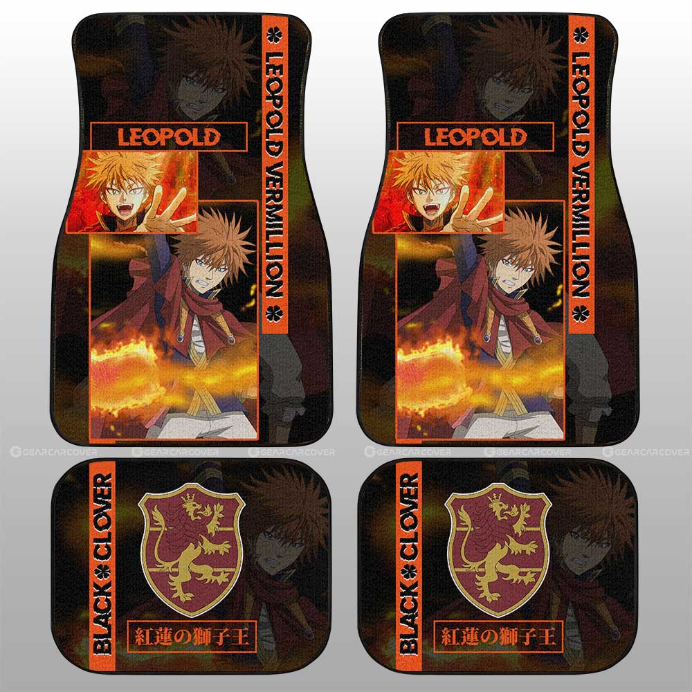 Leopold Vermillion Car Floor Mats Custom Black Clover Anime - Gearcarcover - 2