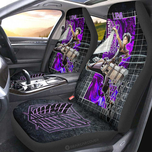 Levi Car Seat Covers Custom Attack On Titan Car Accessories - Gearcarcover - 1