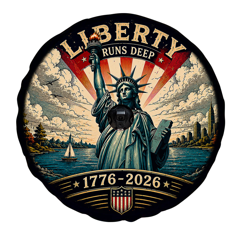 Liberty Runs Deep USA 250 Years Spare Tire Cover With Camera Hole - Gearcarcover - 4