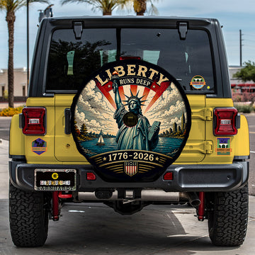 Liberty Runs Deep USA 250 Years Spare Tire Cover With Camera Hole - Gearcarcover - 1
