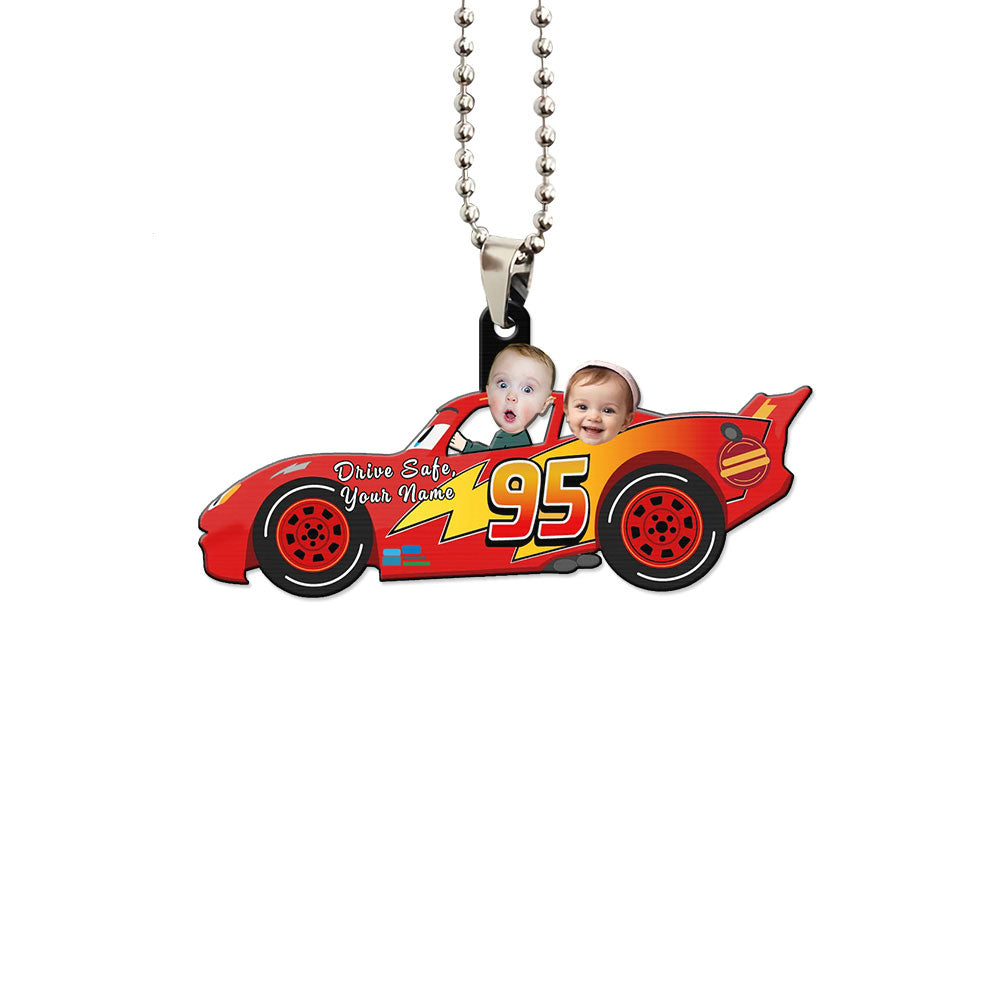 Lightning McQueen Ornament Personalized Baby Face Collection - Gearcarcover - 1
