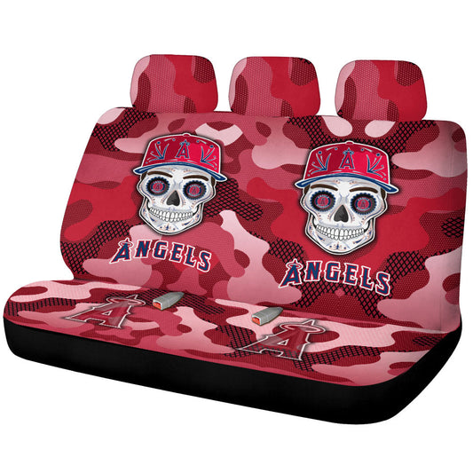 Los Angeles Angels Car Back Seat Covers Skull Theme Collection - Gearcarcover - 1