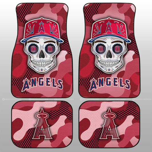 Los Angeles Angels Car Floor Mats Skull Theme Collection - Gearcarcover - 1