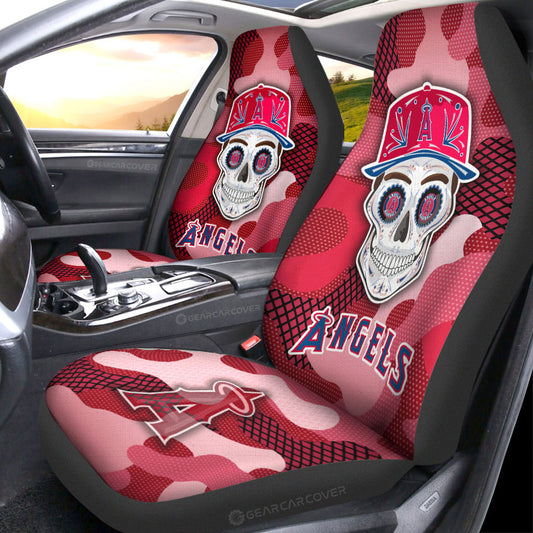 Los Angeles Angels Car Seat Covers Skull Theme Collection - Gearcarcover - 1