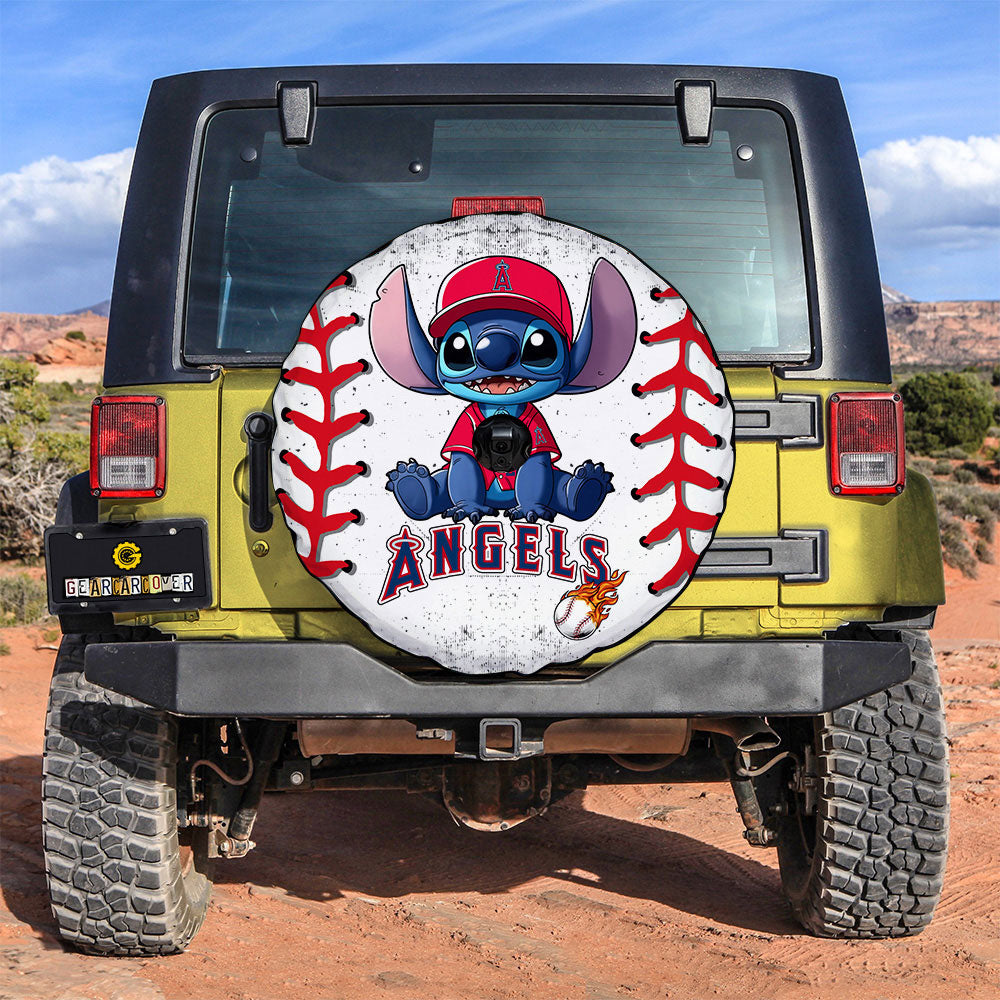Los Angeles Angels Spare Tire Covers Camera Hole Stitch Theme Collection - Gearcarcover - 3