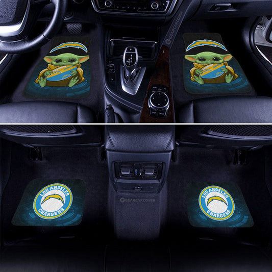 Los Angeles Chargers Car Floor Mats Baby Yoda Car Accessories For Fan - Gearcarcover - 2