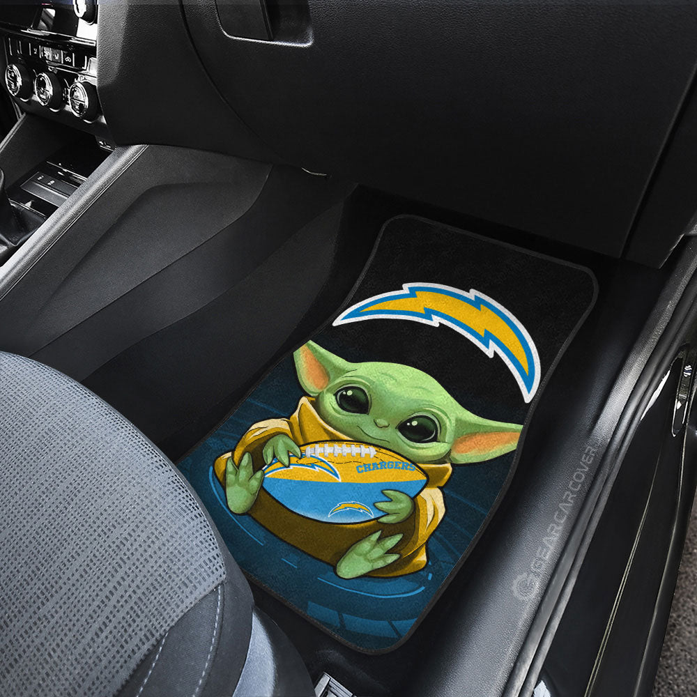 Los Angeles Chargers Car Floor Mats Baby Yoda Car Accessories For Fan - Gearcarcover - 3