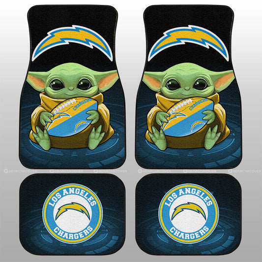 Los Angeles Chargers Car Floor Mats Baby Yoda Car Accessories For Fan - Gearcarcover - 1