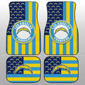 Los Angeles Chargers Car Floor Mats Custom US Flag Style - Gearcarcover - 1