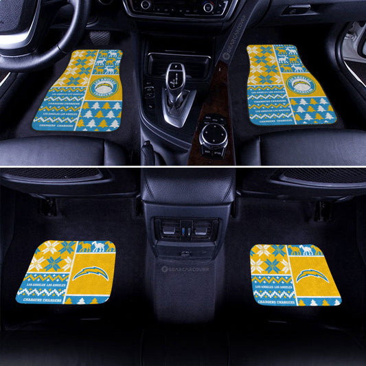 Los Angeles Chargers Car Floor Mats Custom Ugly Style Car Accessories - Gearcarcover - 2