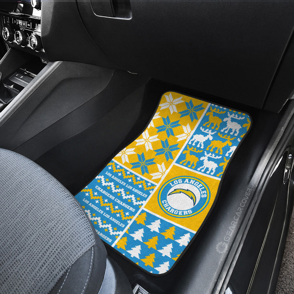 Los Angeles Chargers Car Floor Mats Custom Ugly Style Car Accessories - Gearcarcover - 3