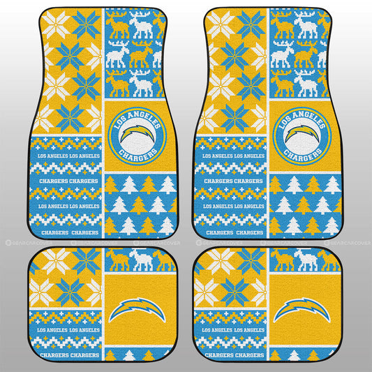 Los Angeles Chargers Car Floor Mats Custom Ugly Style Car Accessories - Gearcarcover - 1