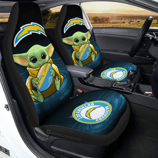 Los Angeles Chargers Car Seat Covers Baby Yoda Car Accessories For Fan - Gearcarcover - 2