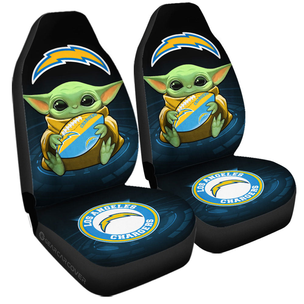 Los Angeles Chargers Car Seat Covers Baby Yoda Car Accessories For Fan - Gearcarcover - 3