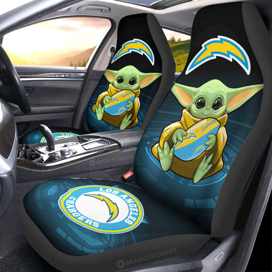 Los Angeles Chargers Car Seat Covers Baby Yoda Car Accessories For Fan - Gearcarcover - 1