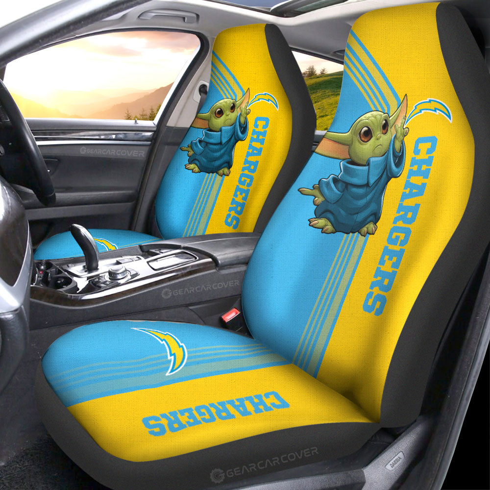 Los Angeles Chargers Car Seat Covers Baby Yoda Car Accessories - Gearcarcover - 1