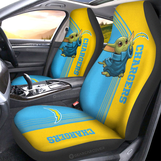 Los Angeles Chargers Car Seat Covers Baby Yoda Car Accessories - Gearcarcover - 1