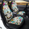 Los Angeles Chargers Car Seat Covers Custom Sugar Skull Car Accessories - Gearcarcover - 2