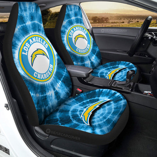 Los Angeles Chargers Car Seat Covers Custom Tie Dye Car Accessories - Gearcarcover - 2