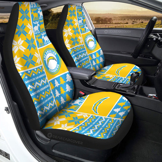 Los Angeles Chargers Car Seat Covers Custom Ugly Style Car Accessories - Gearcarcover - 2