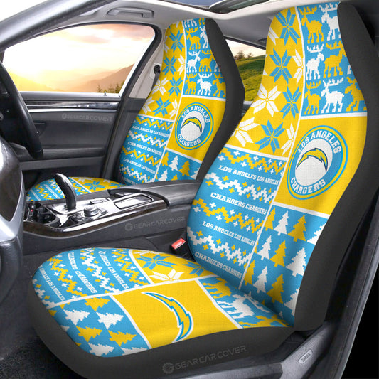 Los Angeles Chargers Car Seat Covers Custom Ugly Style Car Accessories - Gearcarcover - 1