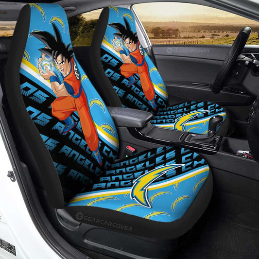 Los Angeles Chargers Car Seat Covers Goku Car Decorations For Fans - Gearcarcover - 1