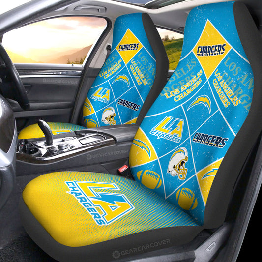 Los Angeles Chargers Car Seat Covers Sporty Team Collection - Gearcarcover - 1