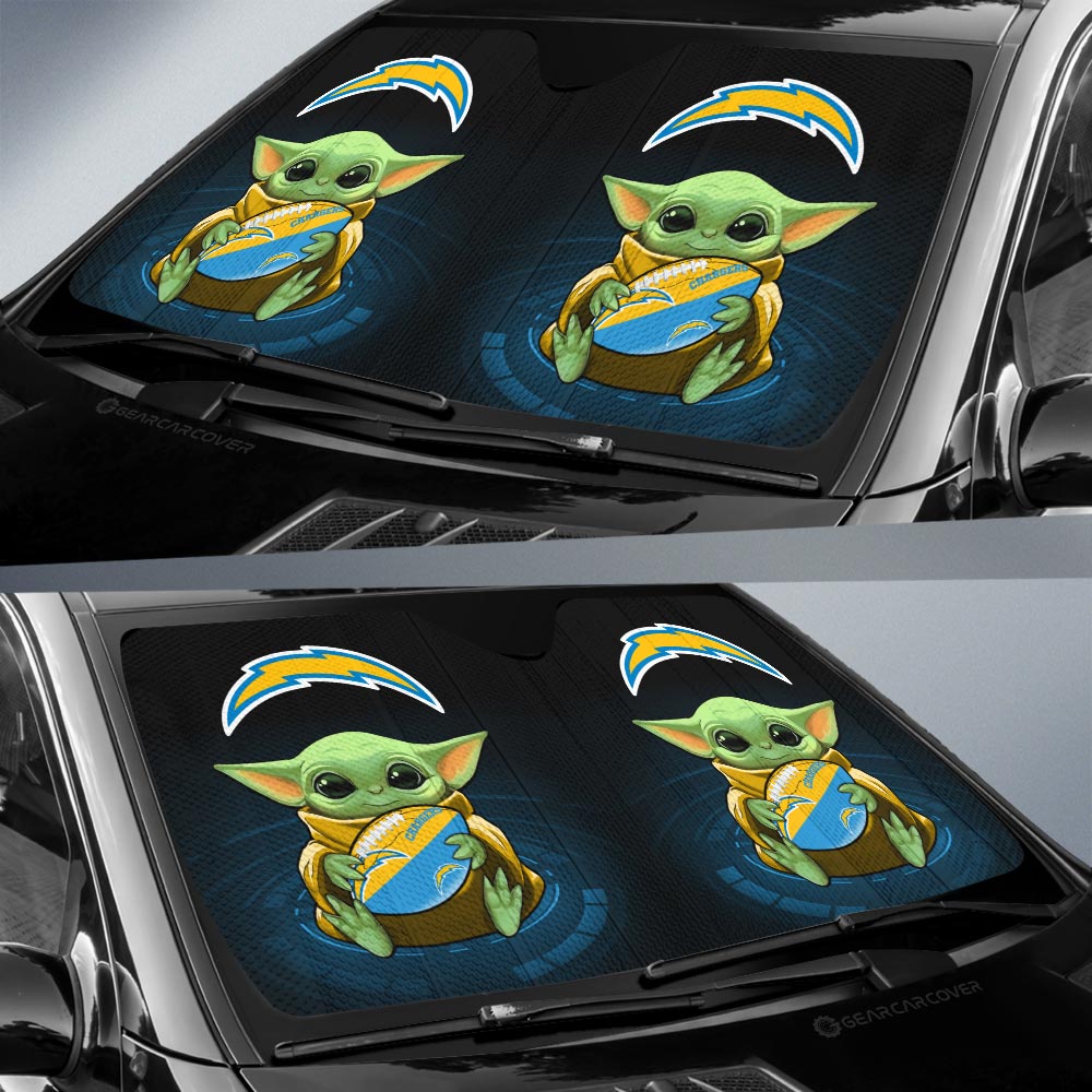 Los Angeles Chargers Car Sunshade Custom Car Accessories For Fan - Gearcarcover - 2