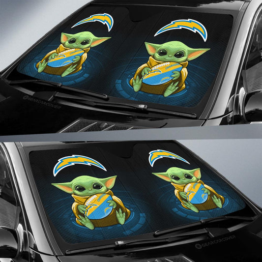 Los Angeles Chargers Car Sunshade Custom Car Accessories For Fan - Gearcarcover - 2