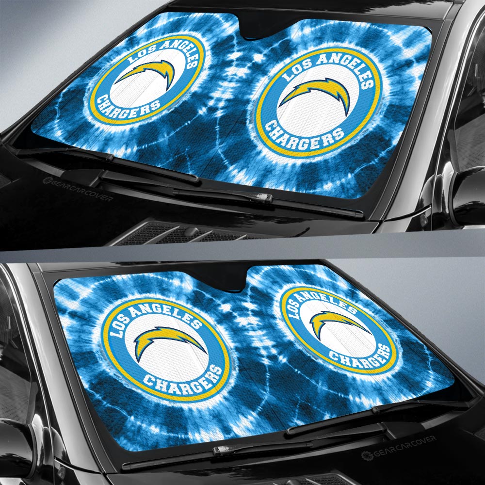 Los Angeles Chargers Car Sunshade Custom Tie Dye Car Accessories - Gearcarcover - 2