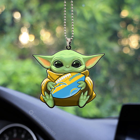 Los Angeles Chargers Ornament Baby Yoda Car Accessories - Gearcarcover - 2