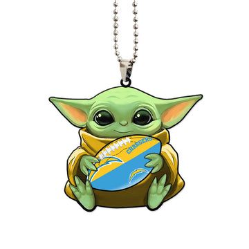 Los Angeles Chargers Ornament Baby Yoda Car Accessories - Gearcarcover - 1