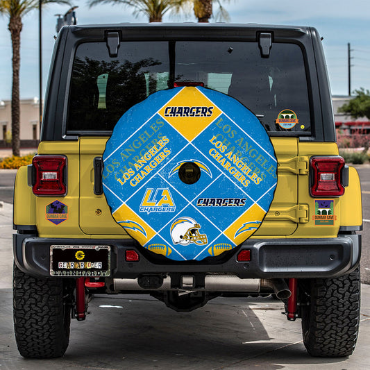 Los Angeles Chargers Spare Tire Covers Camera Hole Sporty Team Collection - Gearcarcover - 2