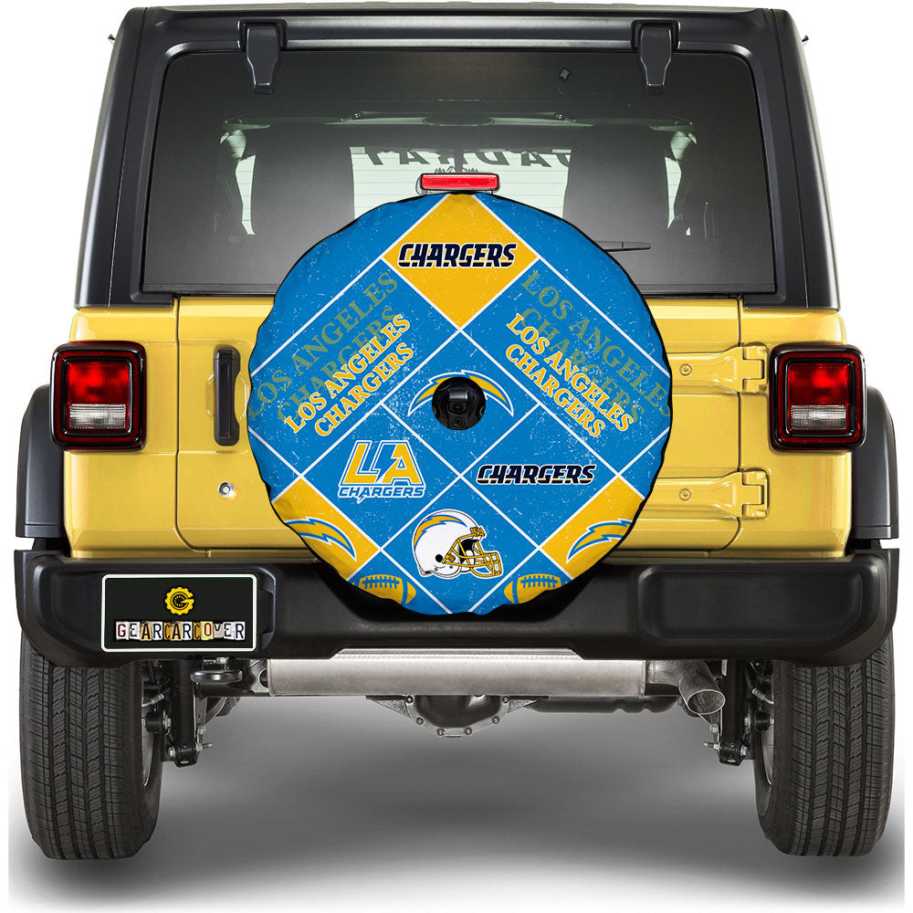 Los Angeles Chargers Spare Tire Covers Camera Hole Sporty Team Collection - Gearcarcover - 1