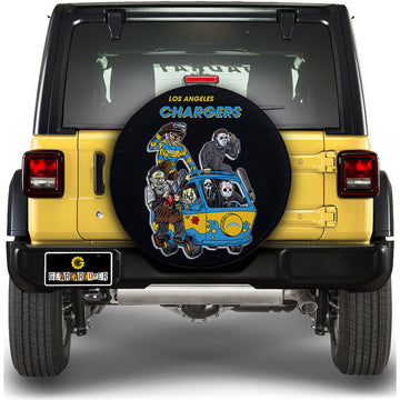 Los Angeles Chargers Spare Tire Covers Horror Characters Car Accessories - Gearcarcover - 1