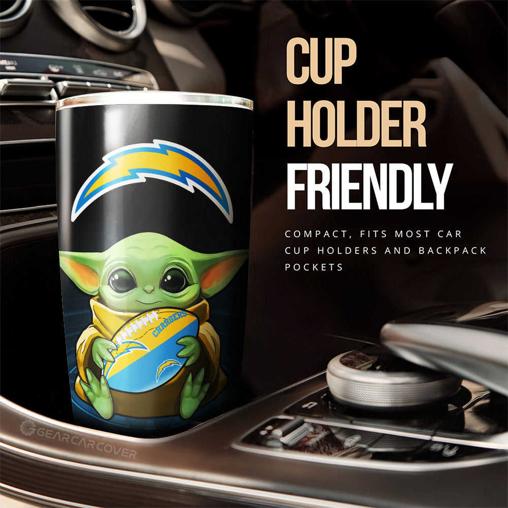 Los Angeles Chargers Tumbler Cup Custom Car Accessories For Fan - Gearcarcover - 3