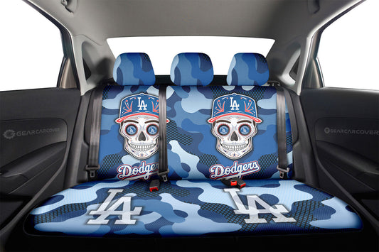 Los Angeles Dodgers Car Back Seat Covers Skull Theme Collection - Gearcarcover - 2
