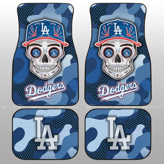 Los Angeles Dodgers Car Floor Mats Skull Theme Collection - Gearcarcover - 1